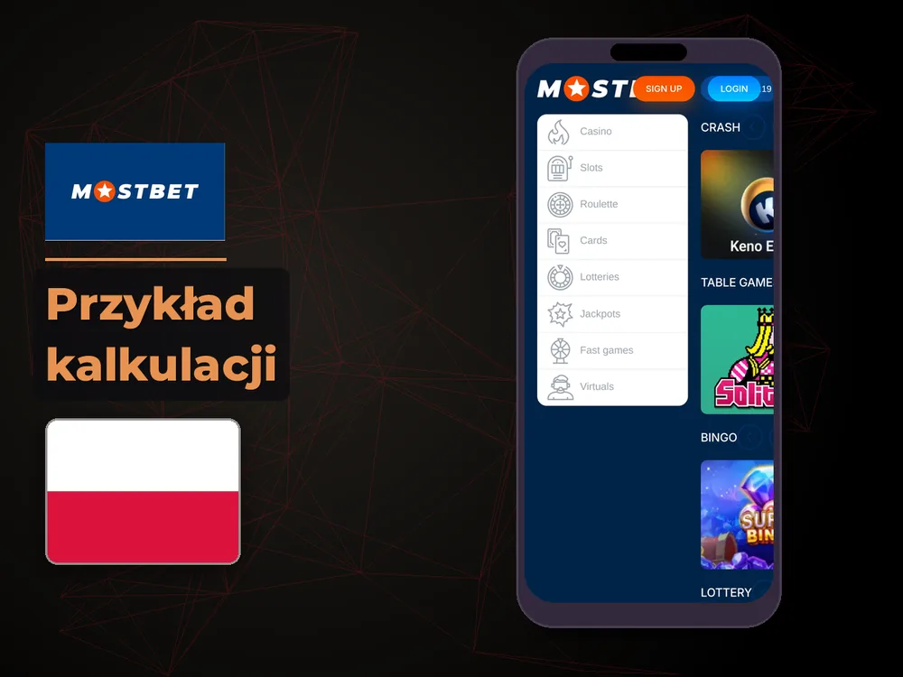 mostbet - Przykład kalkulacji