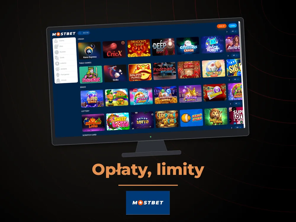 mostbet - Opłaty, limity